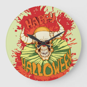 Halloween flyer: diabolical clown theme large clock