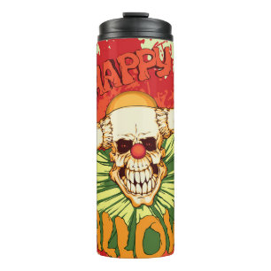 Halloween flyer: diabolical clown theme thermal tumbler