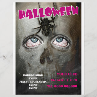 halloween flyer poster skull