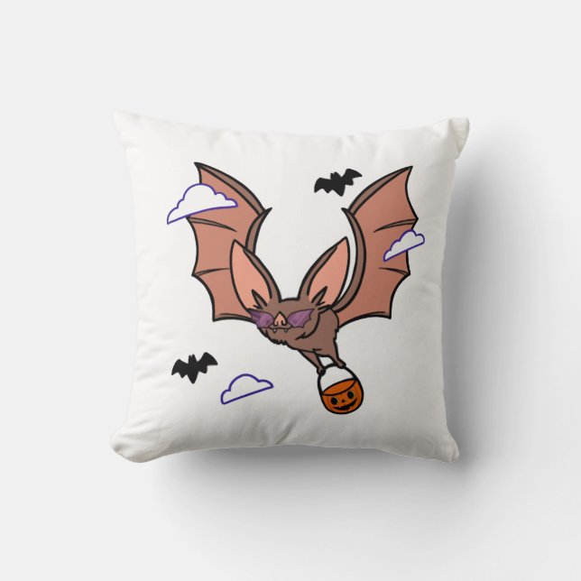 Halloween flying bat cute cushion (Front)