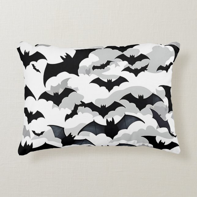 Halloween Flying Bats Decorative Cushion (Front)