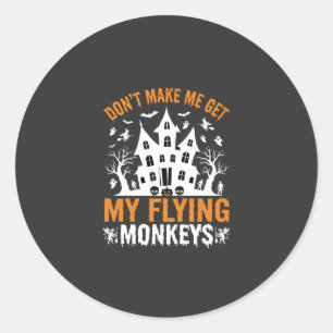 Halloween Flying Monkeys Haunted House Graphic Classic Round Sticker