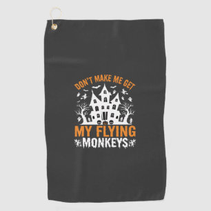 Halloween Flying Monkeys Haunted House Graphic Golf Towel