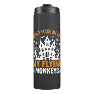 Halloween Flying Monkeys Haunted House Graphic Thermal Tumbler