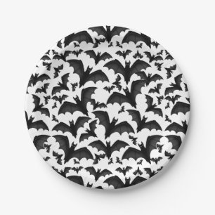 Halloween Flying Vampire Bats Paper Plates