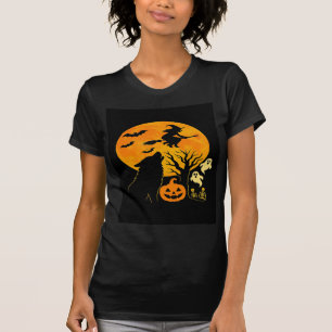 Halloween flying witch ghosts and skeletons T-Shirt