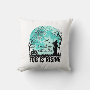Halloween Fog Is Rising Witch Pumpkin Vintage Shir Cushion