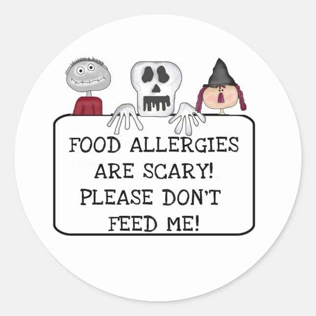Halloween Food Allergies Classic Round Sticker (Front)