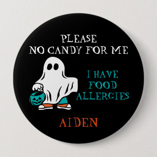 Halloween Food Allergy Alert Ghost Teal Pumpkin 10 Cm Round Badge