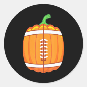 Halloween Football Ball Pumpkin Boys Kids Classic Round Sticker