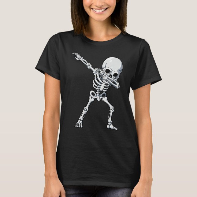 Halloween  for Boys Kids Dabbing Skeleton Costume T-Shirt (Front)