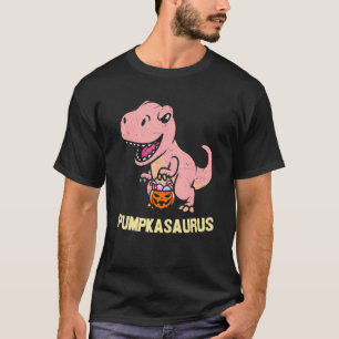 Halloween For Boys Kids Pumpkasaurus Dinosaur Pump T-Shirt