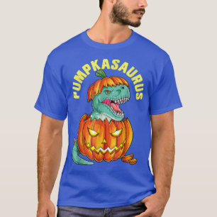 Halloween for Boys Kids Pumpkasaurus Dinosaur Pump T-Shirt
