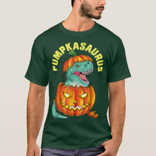 Halloween for Boys Kids Pumpkasaurus Dinosaur Pump T-Shirt