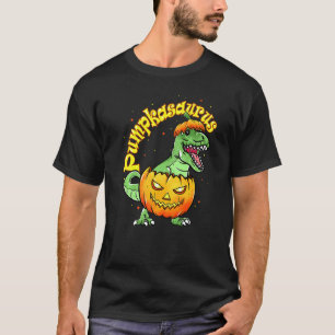 Halloween for Boys Kids Pumpkasaurus Dinosaur Pump T-Shirt