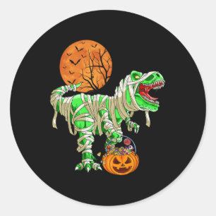 Halloween for Boys Men Dinosaur T-rex Mummy Pumpk Classic Round Sticker