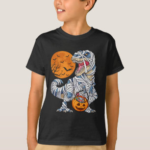 Halloween For Boys Men Dinosaur T Rex Mummy Pumpki T-Shirt