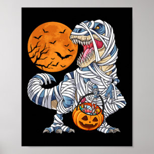Halloween for Boys Men Dinosaur Trex Mummy Pumpki Poster