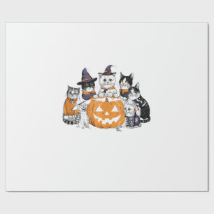 halloween for Cat Cute Kitten Ghost Skeleton Lover Wrapping Paper