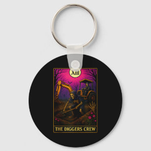 Halloween For Cemetery Workers Digger Truck Constr Key Ring