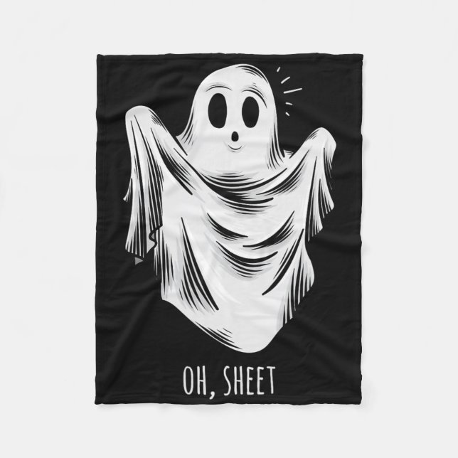 Halloween For Men Funny Oh Sheet Ghost  Fleece Blanket (Front)