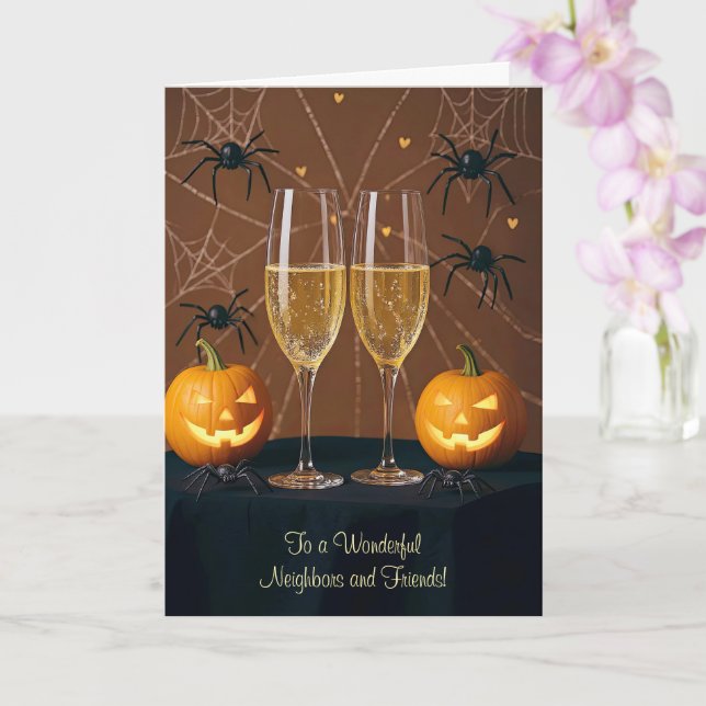Halloween for Neighbours and Friends Cute Cheers Card (Orchid)
