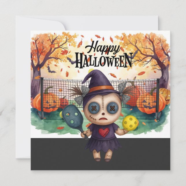 Halloween for Pickleball Player Party  Holiday Card (Front)