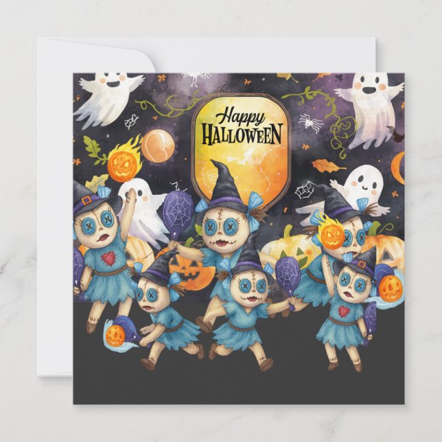 Halloween for Pickleball Player Party  Holiday Card (Front)