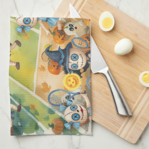 Halloween for Tennis Player Tea Towel