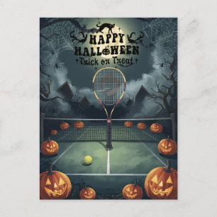 Halloween for Tennis Player with racket  Holiday Postcard
