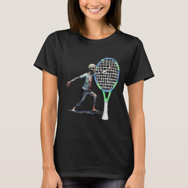 Halloween for Tennis Player with racket  T-Shirt (Front)