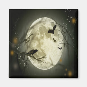 Halloween Forest, Bats, Landscape Magnet