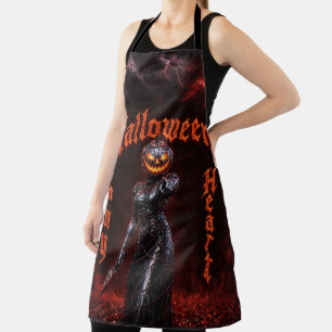Halloween Forever In My Heart Gothic Pumpkin Jack  Apron