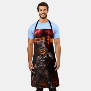Halloween Forever In My Heart Gothic Pumpkin Jack  Apron