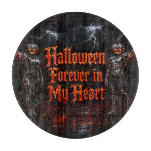 Halloween Forever In My Heart Gothic Pumpkin Jack Cutting Board