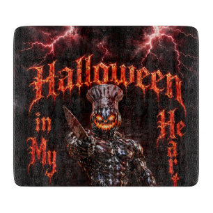 Halloween Forever In My Heart Gothic Pumpkin Jack Cutting Board