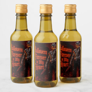 Halloween Forever In My Heart Gothic Pumpkin Jack  Wine Label