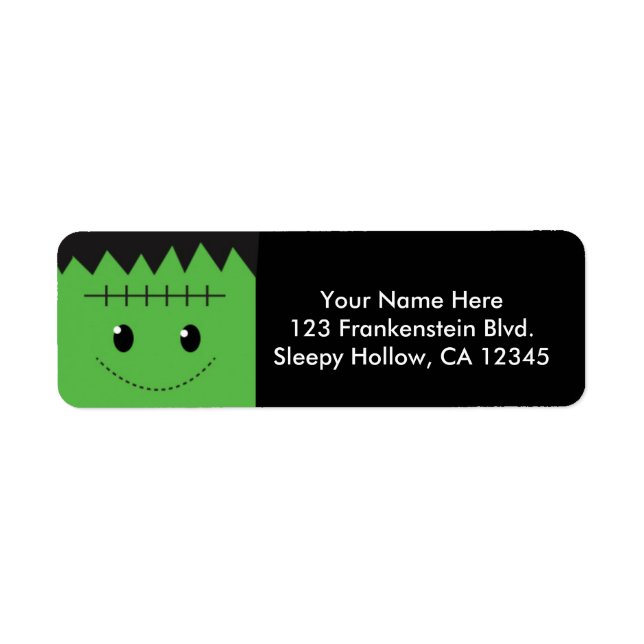 Halloween Frankenstein Kids Party Address Labels (Front)
