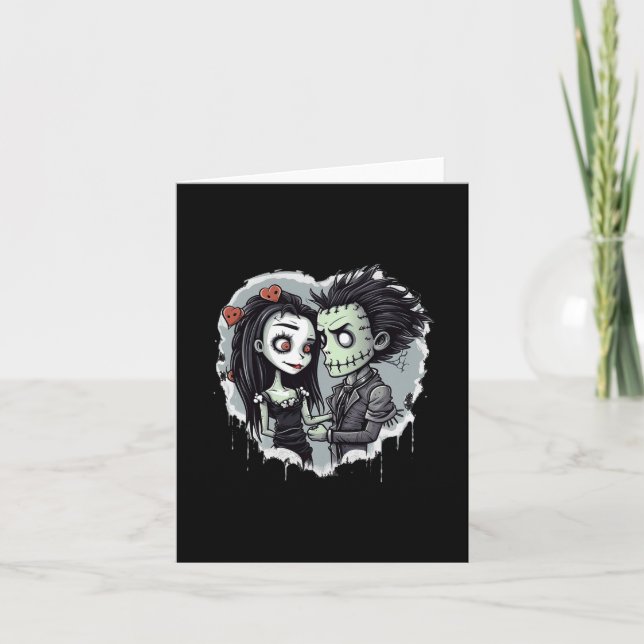 Halloween Frankenstein Lovers  Card (Front)
