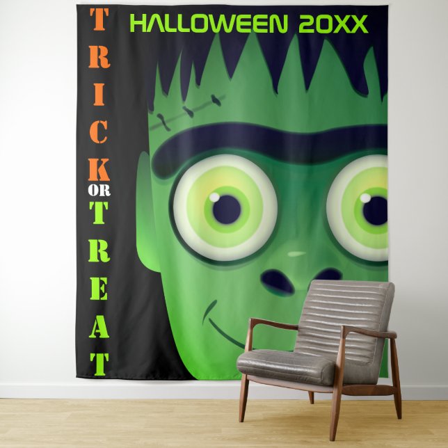 Halloween Frankenstein Monster Backdrop Tapestry (In Situ)