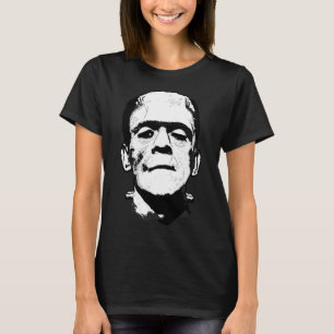 Halloween Frankenstein Monster Black And White T-Shirt