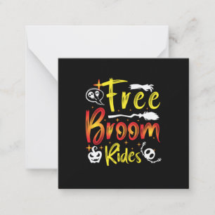 Halloween Free Broom Rides Birthday Card