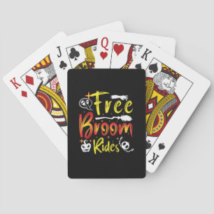 Halloween Free Broom Rides Birthday Playing Cards