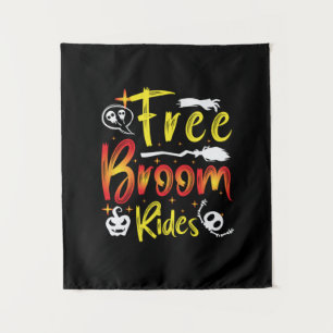 Halloween Free Broom Rides Birthday Tapestry