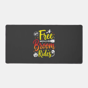 Halloween Free Broom Rides Witch Graphic Desk Mat