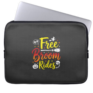 Halloween Free Broom Rides Witch Graphic Laptop Sleeve