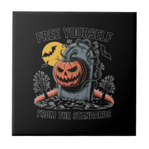 Halloween Free Yourself From The Standards.jpg Ceramic Tile