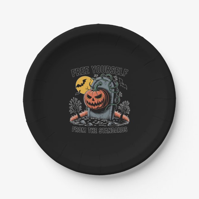 Halloween Free Yourself From The Standards.jpg Paper Plate (Front)