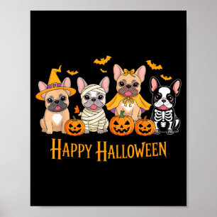 Halloween French Bulldog Dogs Pumpkin Funny  Poster
