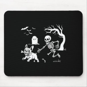 Halloween French Bulldog, Funny Skeleton Dog Hallo Mouse Pad